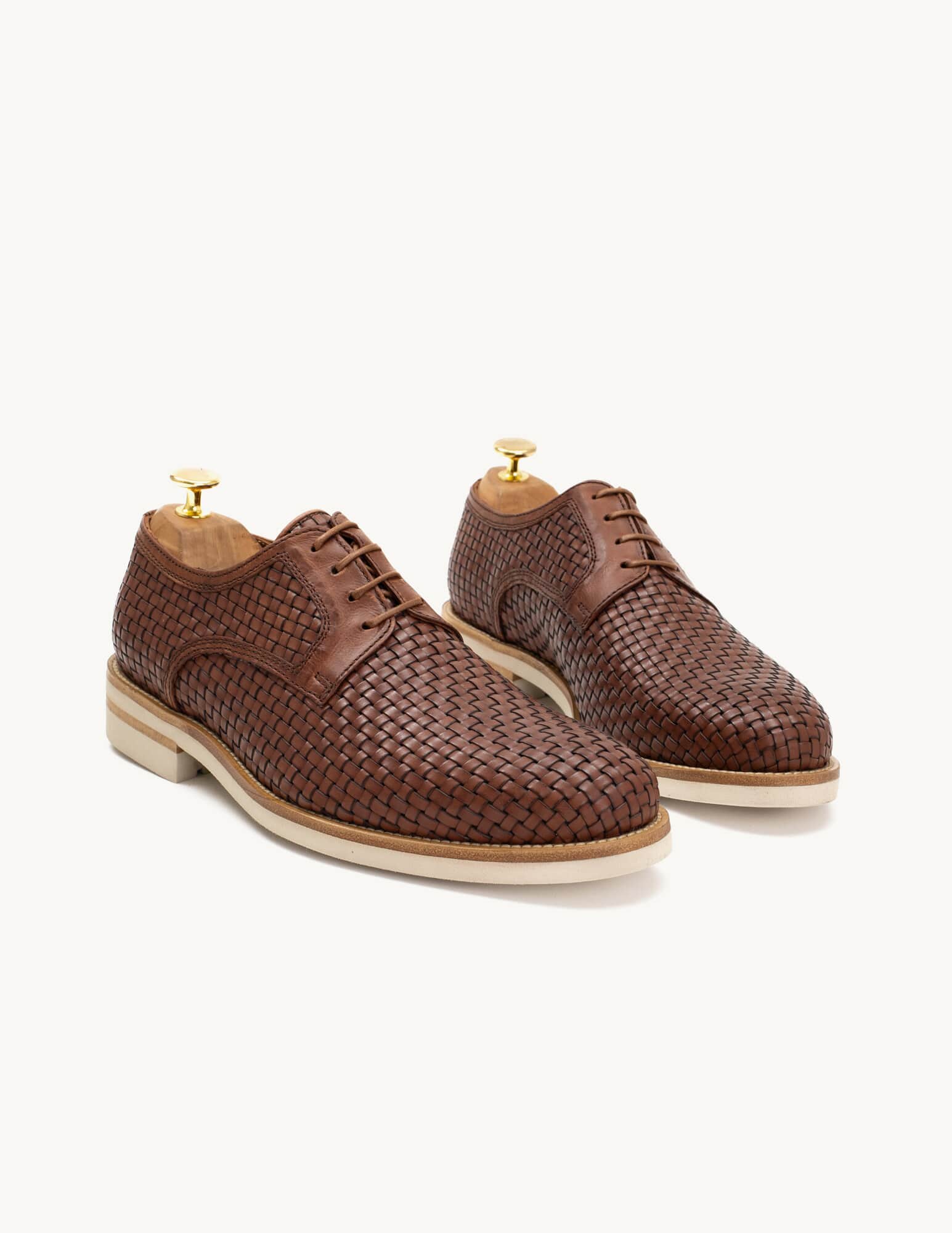 Baltazar Brown Braided Derby Shoe