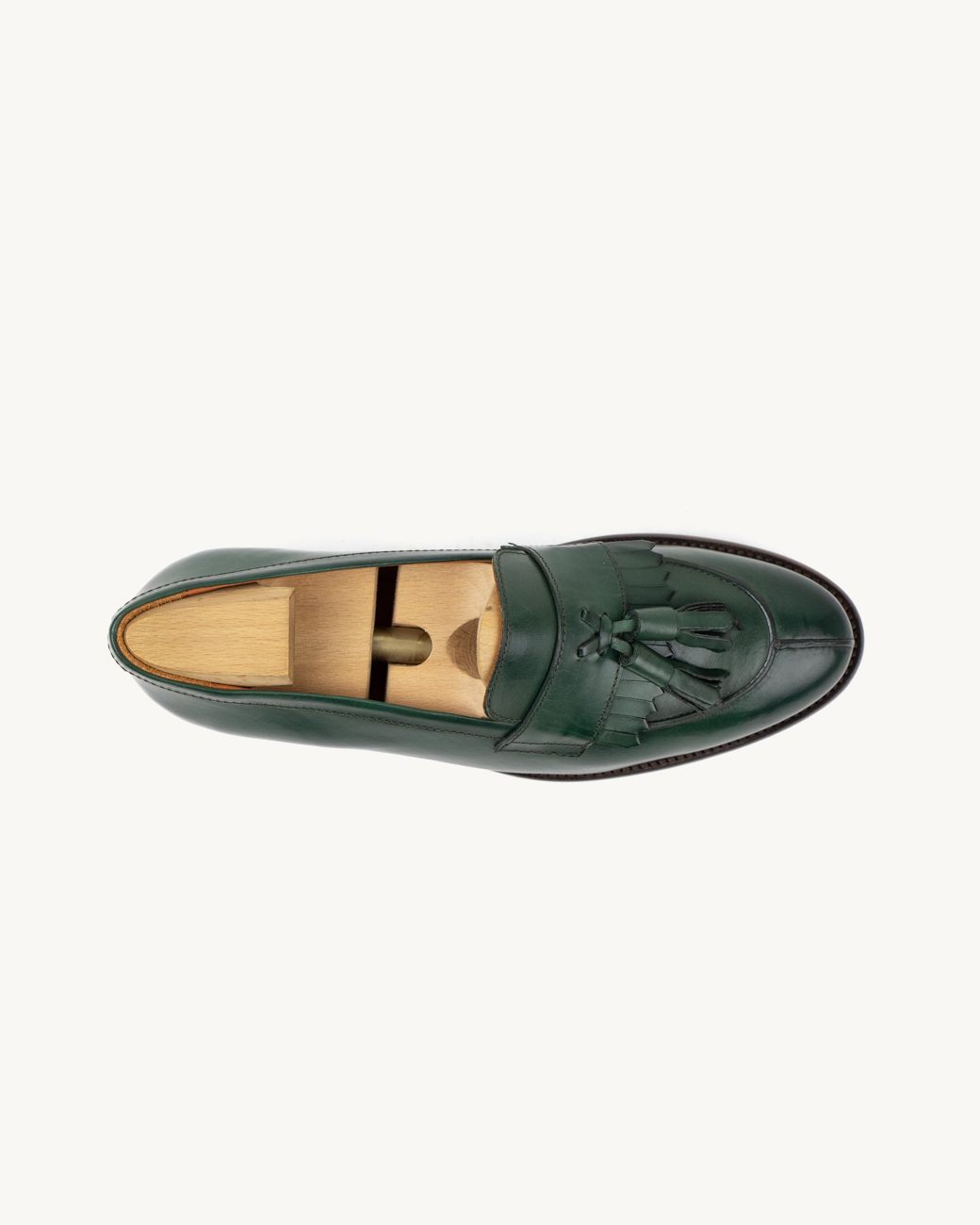 Loafer classico com berloques em pele lisa verde | Sapataria do Carmo