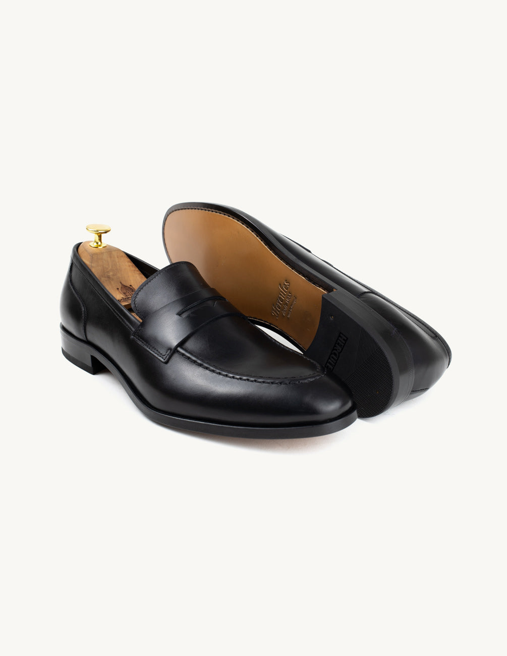 Penny preto loafer homem