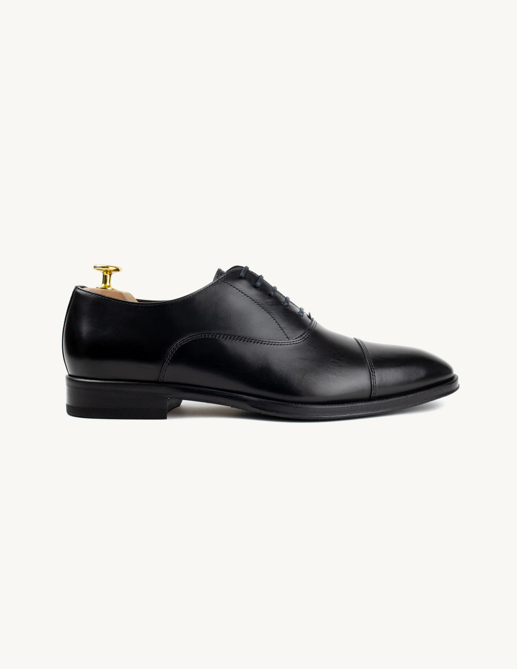 Cesare Black Oxford Shoe