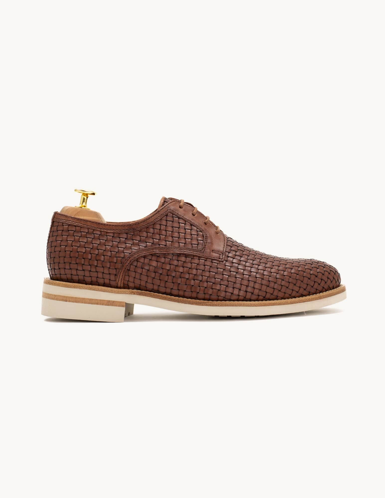 Baltazar Brown Braided Derby Shoe