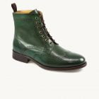 green women's leather boots
