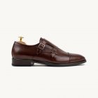 Sapato double monkstrap castanho