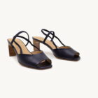 sandalia salto alto azul navy